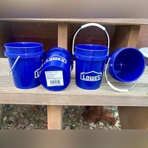 NWT Lowe's Mini 0.42 QT Blue Storage Buckets - Set of 4